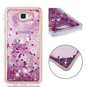 Dynamic Liquid Glitter Quicksand Sequins TPU Phone Case for Samsung Galaxy J5 Prime - Purple