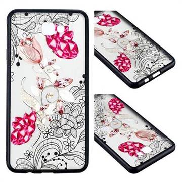 Tulip Lace Diamond Flower Soft TPU Back Cover for Samsung Galaxy J5 Prime