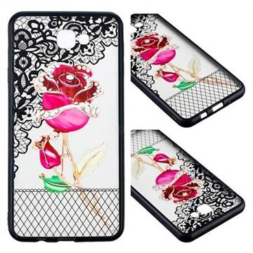 Rose Lace Diamond Flower Soft TPU Back Cover for Samsung Galaxy J5 Prime