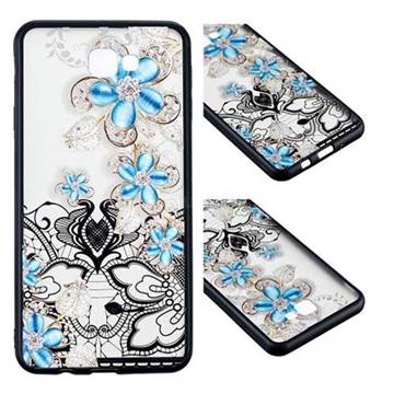 Lilac Lace Diamond Flower Soft TPU Back Cover for Samsung Galaxy J5 Prime