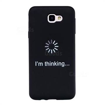 Thinking Stick Figure Matte Black TPU Phone Cover for Samsung Galaxy J5 Prime