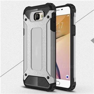 King Kong Armor Premium Shockproof Dual Layer Rugged Hard Cover for Samsung Galaxy J5 Prime - Silver Grey