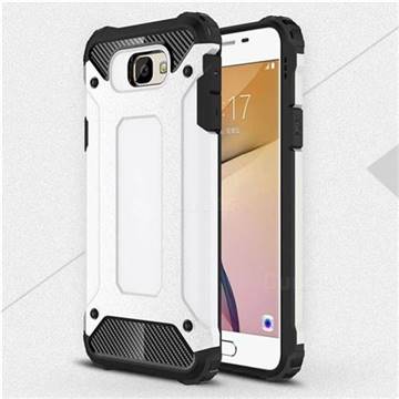 King Kong Armor Premium Shockproof Dual Layer Rugged Hard Cover for Samsung Galaxy J5 Prime - White