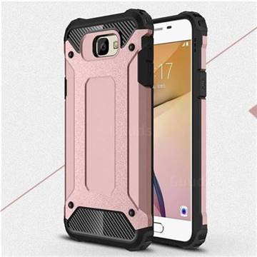 King Kong Armor Premium Shockproof Dual Layer Rugged Hard Cover for Samsung Galaxy J5 Prime - Rose Gold