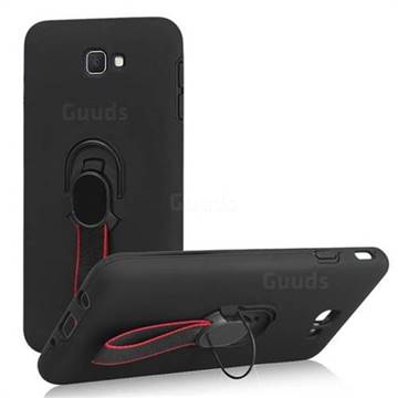 Raytheon Multi-function Ribbon Stand Back Cover for Samsung Galaxy J5 Prime - Black