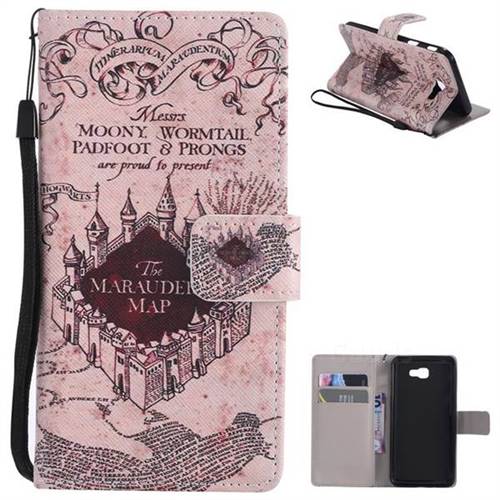 Castle The Marauders Map PU Leather Wallet Case for Samsung Galaxy J5 Prime
