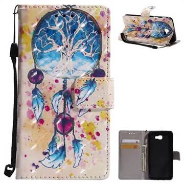 Blue Dream Catcher 3D Painted Leather Wallet Case for Samsung Galaxy J5 Prime