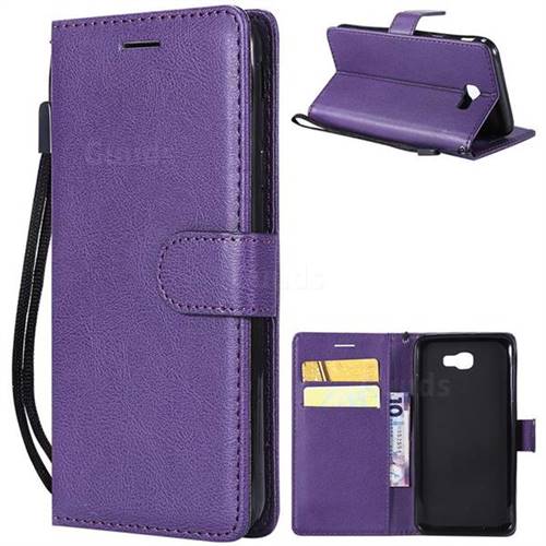 Retro Greek Classic Smooth PU Leather Wallet Phone Case for Samsung Galaxy J5 Prime - Purple