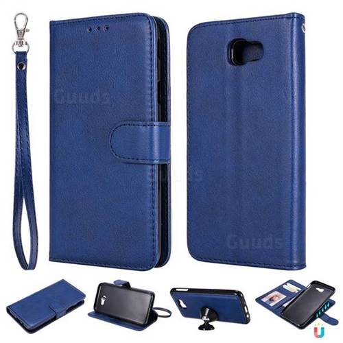 Retro Greek Detachable Magnetic PU Leather Wallet Phone Case for Samsung Galaxy J5 Prime - Blue