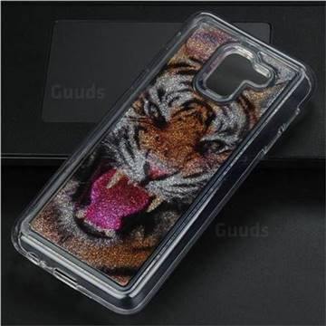 Tiger Glassy Glitter Quicksand Dynamic Liquid Soft Phone Case for Samsung Galaxy J6 (2018) SM-J600F