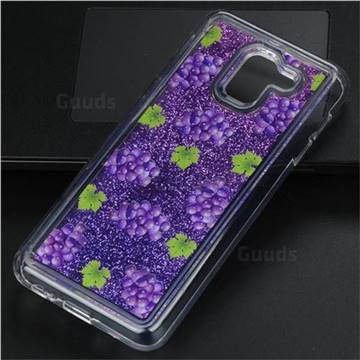 Purple Grape Glassy Glitter Quicksand Dynamic Liquid Soft Phone Case for Samsung Galaxy J6 (2018) SM-J600F