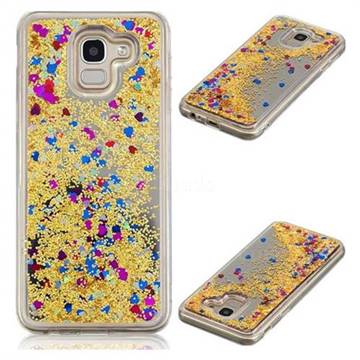 Glitter Sand Mirror Quicksand Dynamic Liquid Star TPU Case for Samsung Galaxy J6 (2018) SM-J600F - Yellow