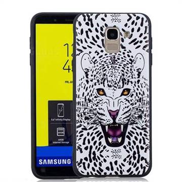 Snow Leopard 3D Embossed Relief Black Soft Back Cover for Samsung Galaxy J6 (2018) SM-J600F
