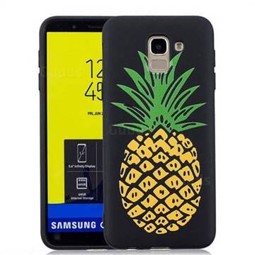 Big Pineapple 3D Embossed Relief Black Soft Back Cover for Samsung Galaxy J6 (2018) SM-J600F
