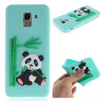 Panda Eating Bamboo Soft 3D Silicone Case for Samsung Galaxy J6 (2018) SM-J600F - Green