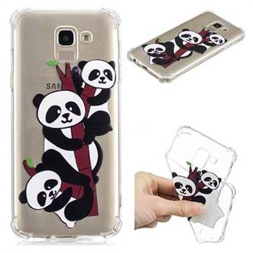 Three Pandas Anti-fall Clear Varnish Soft TPU Back Cover for Samsung Galaxy J6 (2018) SM-J600F