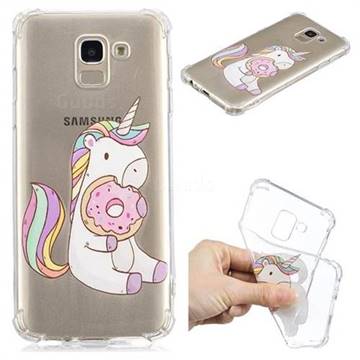Donut Unicorn Anti-fall Clear Varnish Soft TPU Back Cover for Samsung Galaxy J6 (2018) SM-J600F