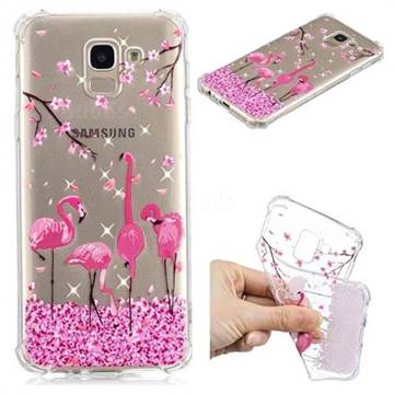 Cherry Flamingo Anti-fall Clear Varnish Soft TPU Back Cover for Samsung Galaxy J6 (2018) SM-J600F
