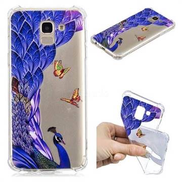 Peacock Butterfly Anti-fall Clear Varnish Soft TPU Back Cover for Samsung Galaxy J6 (2018) SM-J600F