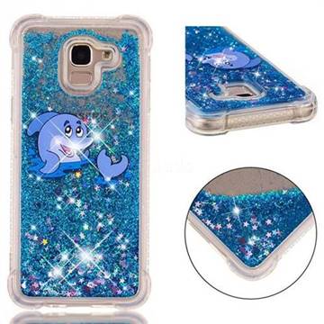 Happy Dolphin Dynamic Liquid Glitter Sand Quicksand Star TPU Case for Samsung Galaxy J6 (2018) SM-J600F