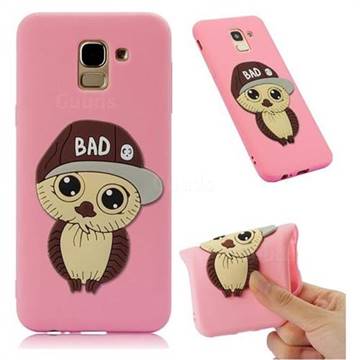Bad Boy Owl Soft 3D Silicone Case for Samsung Galaxy J6 (2018) SM-J600F - Pink