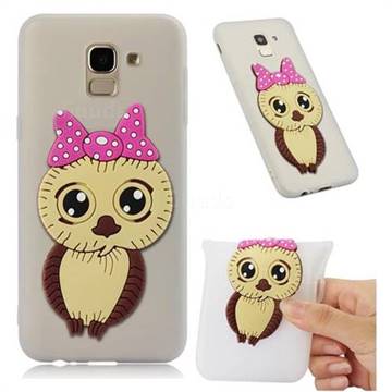 Bowknot Girl Owl Soft 3D Silicone Case for Samsung Galaxy J6 (2018) SM-J600F - Translucent White