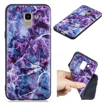 Marble 3D Embossed Relief Black TPU Cell Phone Back Cover for Samsung Galaxy J6 (2018) SM-J600F