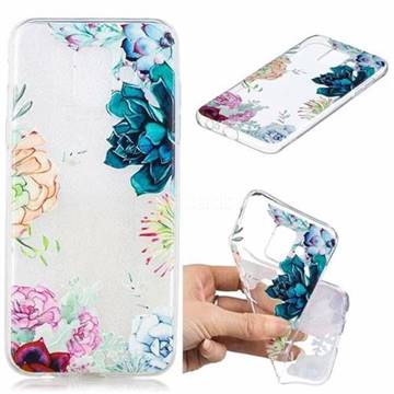 Gem Flower Clear Varnish Soft Phone Back Cover for Samsung Galaxy J6 (2018) SM-J600F