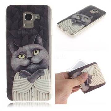 Cat Embrace IMD Soft TPU Cell Phone Back Cover for Samsung Galaxy J6 (2018) SM-J600F