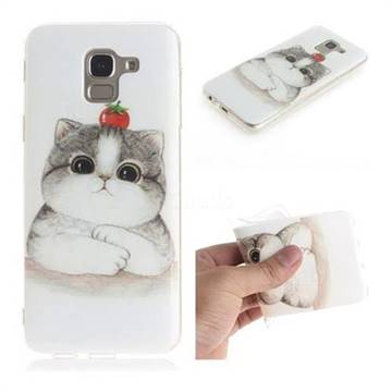 Cute Tomato Cat IMD Soft TPU Cell Phone Back Cover for Samsung Galaxy J6 (2018) SM-J600F