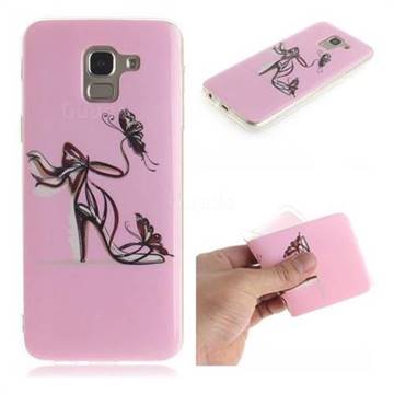 Butterfly High Heels IMD Soft TPU Cell Phone Back Cover for Samsung Galaxy J6 (2018) SM-J600F