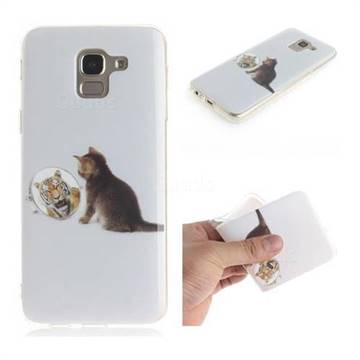 Cat and Tiger IMD Soft TPU Cell Phone Back Cover for Samsung Galaxy J6 (2018) SM-J600F