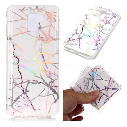 Color White Marble Pattern Bright Color Laser Soft TPU Case for Samsung Galaxy J6 (2018) SM-J600F