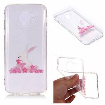 Cherry Blossom Rabbit Super Clear Soft TPU Back Cover for Samsung Galaxy J6 (2018) SM-J600F