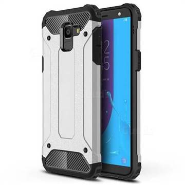 King Kong Armor Premium Shockproof Dual Layer Rugged Hard Cover for Samsung Galaxy J6 (2018) SM-J600F - Technology Silver