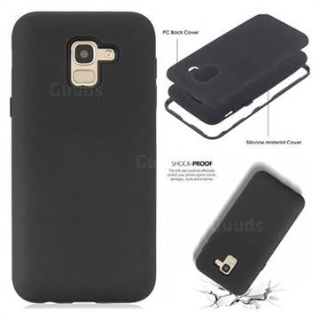 Matte PC + Silicone Shockproof Phone Back Cover Case for Samsung Galaxy J6 (2018) SM-J600F - Black