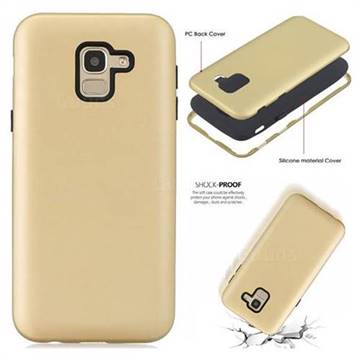 Matte PC + Silicone Shockproof Phone Back Cover Case for Samsung Galaxy J6 (2018) SM-J600F - Goldden