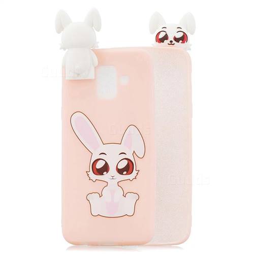 Cute Rabbit Soft 3D Climbing Doll Stand Soft Case for Samsung Galaxy J6 (2018) SM-J600F
