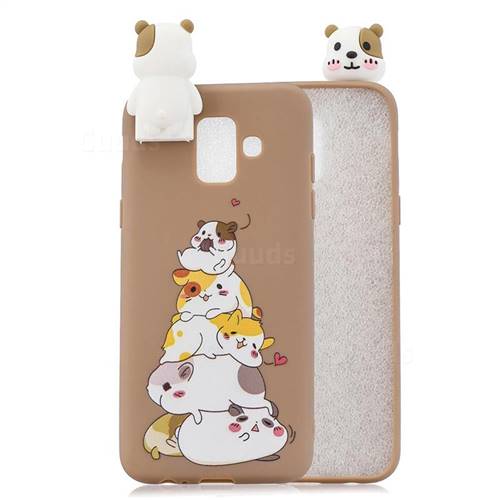 Hamster Family Soft 3D Climbing Doll Stand Soft Case for Samsung Galaxy J6 (2018) SM-J600F