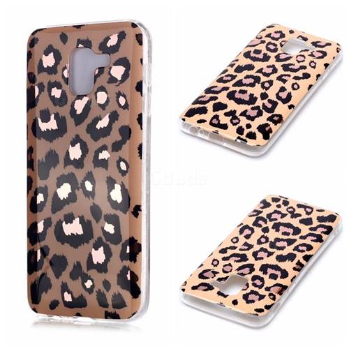 Leopard Galvanized Rose Gold Marble Phone Back Cover for Samsung Galaxy J6 (2018) SM-J600F