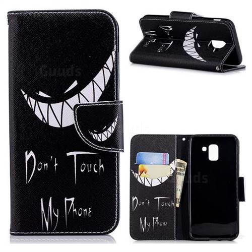Crooked Grin Leather Wallet Case for Samsung Galaxy J6 (2018) SM-J600F