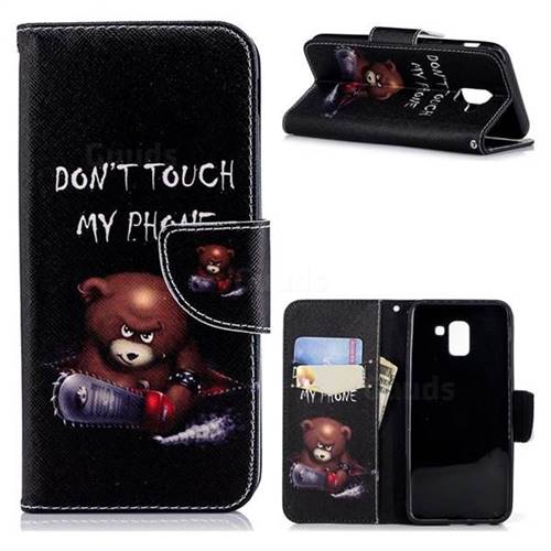 Chainsaw Bear Leather Wallet Case for Samsung Galaxy J6 (2018) SM-J600F