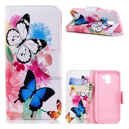 Vivid Flying Butterflies Leather Wallet Case for Samsung Galaxy J6 (2018) SM-J600F