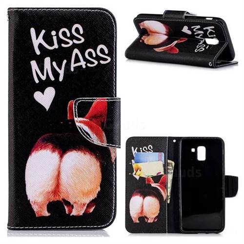 Lovely Pig Ass Leather Wallet Case for Samsung Galaxy J6 (2018) SM-J600F