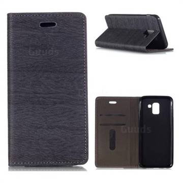 Tree Bark Pattern Automatic suction Leather Wallet Case for Samsung Galaxy J6 (2018) SM-J600F - Gray