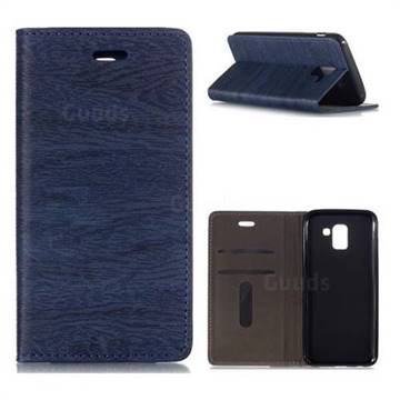 Tree Bark Pattern Automatic suction Leather Wallet Case for Samsung Galaxy J6 (2018) SM-J600F - Blue