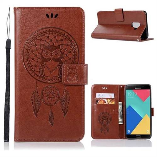 Intricate Embossing Owl Campanula Leather Wallet Case for Samsung Galaxy J6 (2018) SM-J600F - Brown