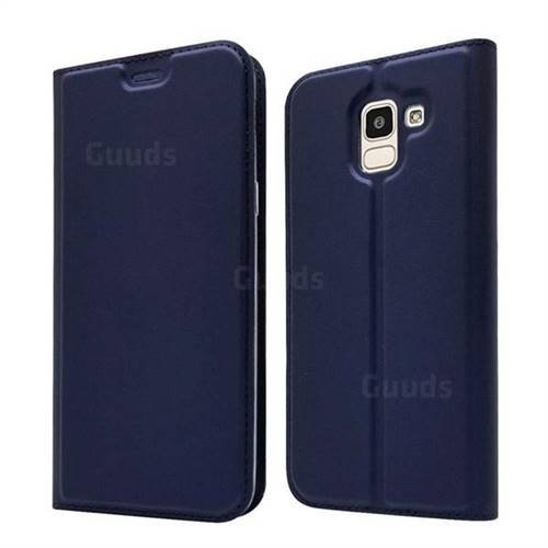 Ultra Slim Card Magnetic Automatic Suction Leather Wallet Case for Samsung Galaxy J6 (2018) SM-J600F - Royal Blue
