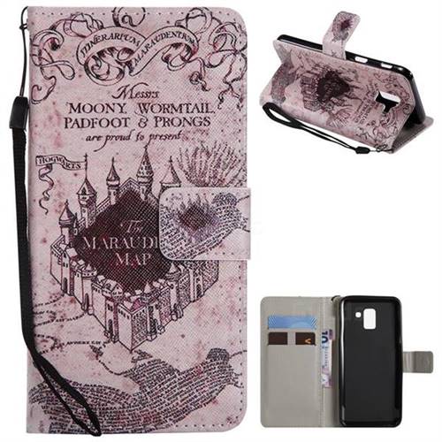 Castle The Marauders Map PU Leather Wallet Case for Samsung Galaxy J6 (2018) SM-J600F