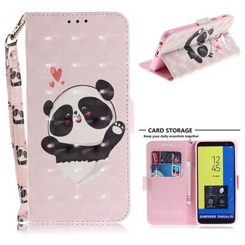 Heart Cat 3D Painted Leather Wallet Phone Case for Samsung Galaxy J6 (2018) SM-J600F